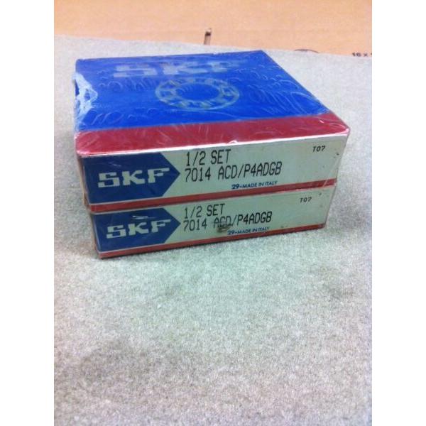 SKF 7014 ACD/P4ADGB PRECISION BEARING SET (MATCHED PAIR) NEW SEALED IN BOX #1 image